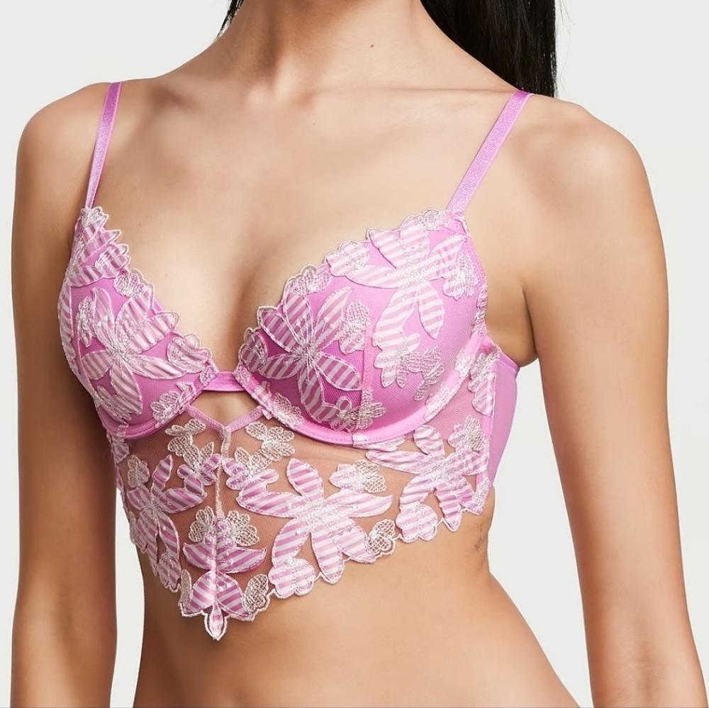 VERY SEXYFloral Embroidered Lightly Lined Bra Top